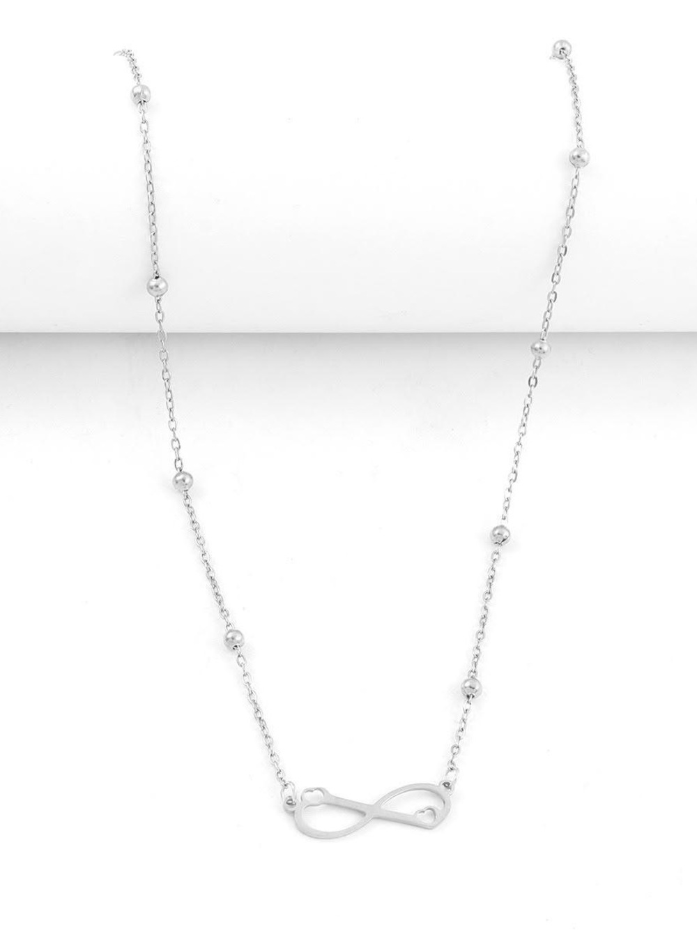 Sterling Silver Infinity Station Necklace - Silver